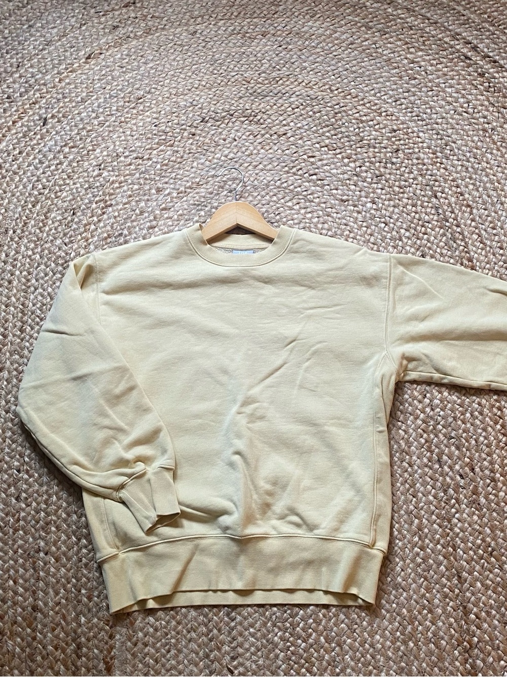 Aritzia Crewneck Sweater in Pale Yellow